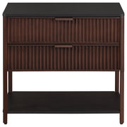 Mesa auxiliar Zimmerlee de 2 cajones con estante en color marrón óxido
