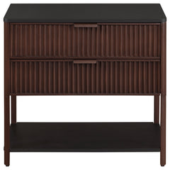 Mesa auxiliar Zimmerlee de 2 cajones con estante en color marrón óxido