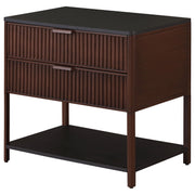 Mesa auxiliar Zimmerlee de 2 cajones con estante en color marrón óxido