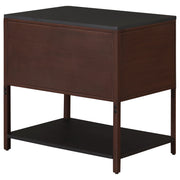 Mesa auxiliar Zimmerlee de 2 cajones con estante en color marrón óxido