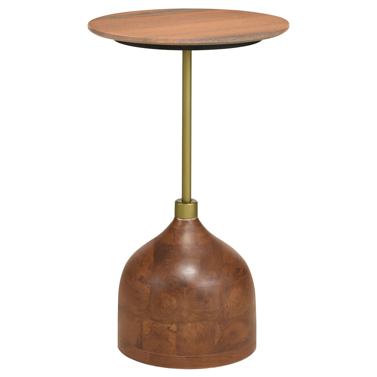 Mesa auxiliar decorativa con tapa redonda de madera Colima color melocotón