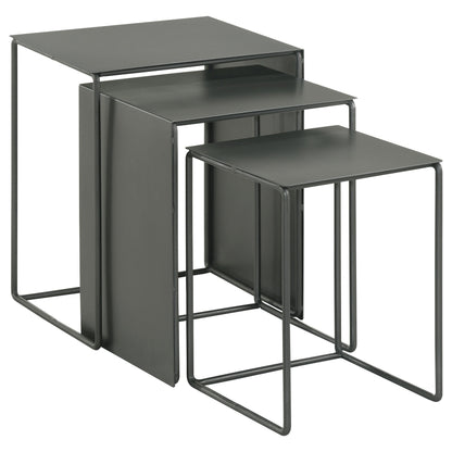Juego de mesa nido rectangular de metal Imez gris