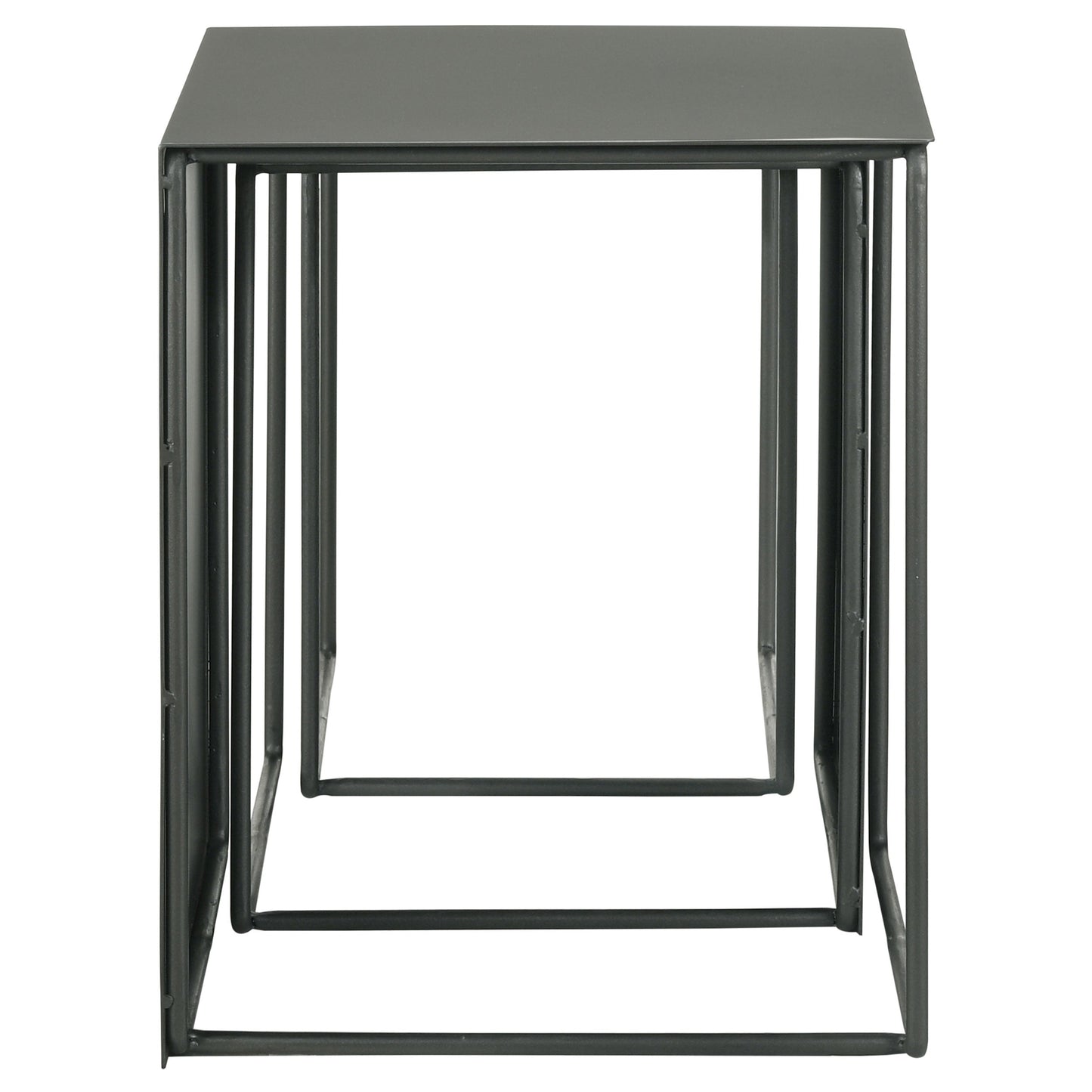 Juego de mesa nido rectangular de metal Imez gris