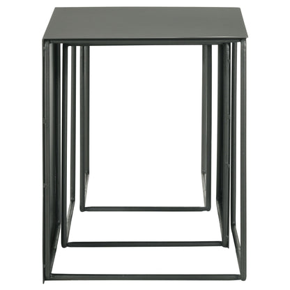 Juego de mesa nido rectangular de metal Imez gris