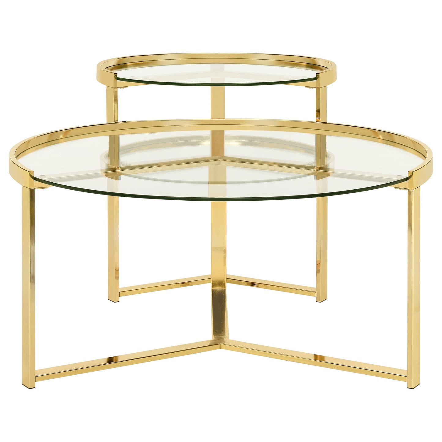 Delia Round Glass Top Nesting Coffee Table Chrome