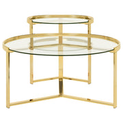 Delia Round Glass Top Nesting Coffee Table Chrome