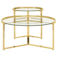 Delia Round Glass Top Nesting Coffee Table Chrome