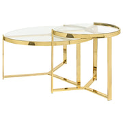 Delia Round Glass Top Nesting Coffee Table Chrome