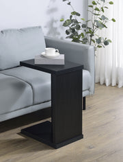 Clower Engineered Wood C-Shaped Sofa Side Table Black