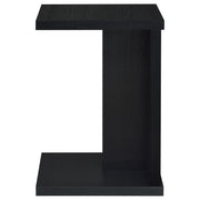 Clower Engineered Wood C-Shaped Sofa Side Table Black