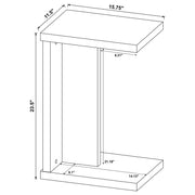 Clower Engineered Wood C-Shaped Sofa Side Table Black