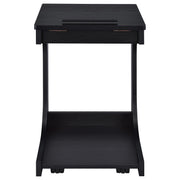 Ralston C-Shaped Lift-Top Sofa Side Table With Casters Black