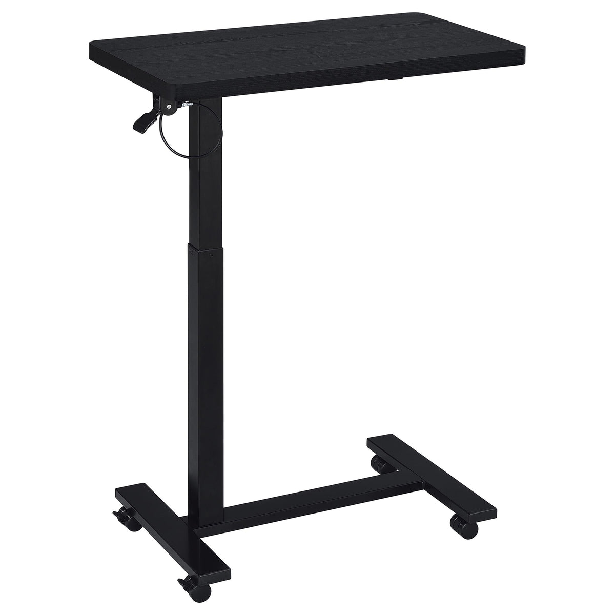 Westpark Pneumatic Adjustable C-Shape Side Table with Casters Black