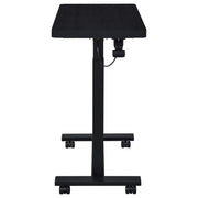 Westpark Pneumatic Adjustable C-Shape Side Table with Casters Black