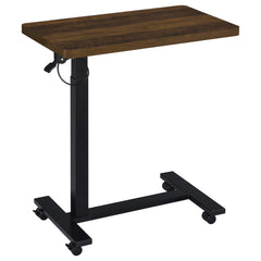 Westpark Pneumatic Adjustable C-Shape Side Table with Casters Dark Pine