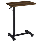 Westpark Pneumatic Adjustable C-Shape Side Table with Casters Dark Pine