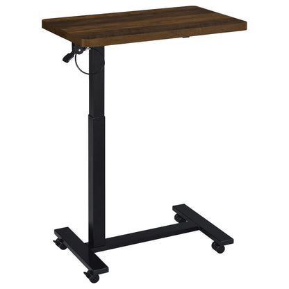 Westpark Pneumatic Adjustable C-Shape Side Table with Casters Dark Pine