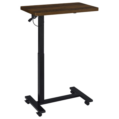 Westpark Pneumatic Adjustable C-Shape Side Table with Casters Dark Pine