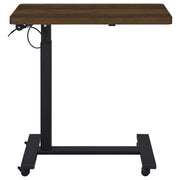 Westpark Pneumatic Adjustable C-Shape Side Table with Casters Dark Pine