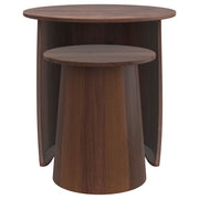 Mesa nido redonda de madera de mango Yency, color marrón oscuro
