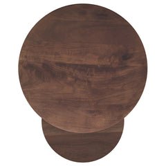 Mesa nido redonda de madera de mango Yency, color marrón oscuro
