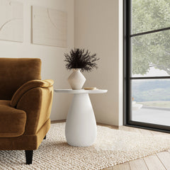Mesa auxiliar Perth de 17 pulgadas con tablero en forma de nube, color blanco roto