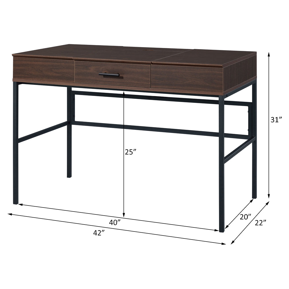 Verster Writing Desk W/USB - Oak & Black