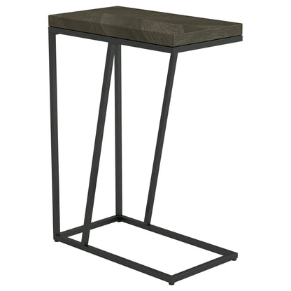 Sergio Engineered Wood C-Shaped Side Table Rustic Tobacco