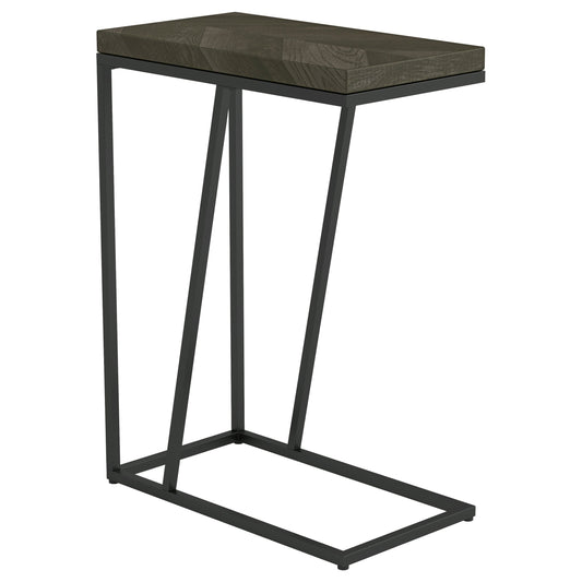 Sergio Engineered Wood C-Shaped Side Table Rustic Tobacco