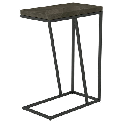 Sergio Engineered Wood C-Shaped Side Table Rustic Tobacco