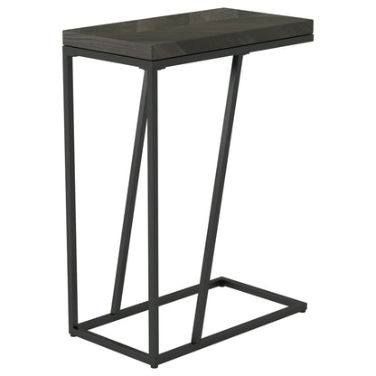Sergio Engineered Wood C-Shaped Side Table Rustic Tobacco