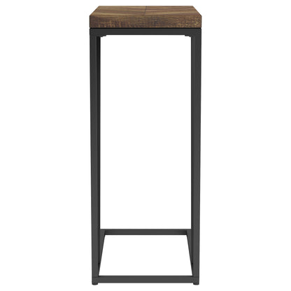 Sergio Engineered Wood C-Shaped Side Table Rustic Tobacco