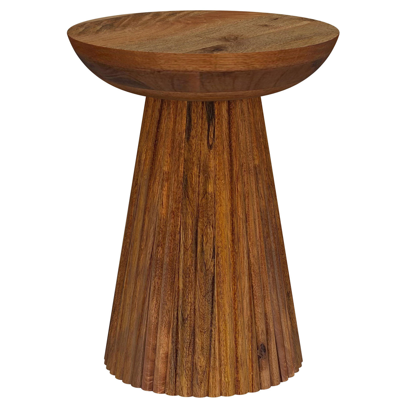 Mesa auxiliar redonda de madera maciza Aureo color miel silvestre