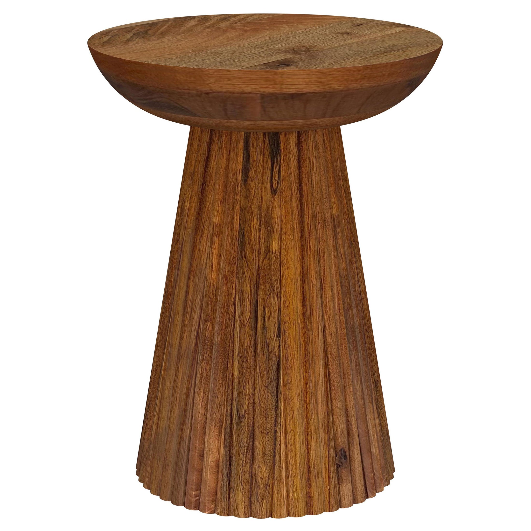 Mesa auxiliar redonda de madera maciza Aureo color miel silvestre