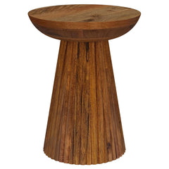 Mesa auxiliar redonda de madera maciza Aureo color miel silvestre