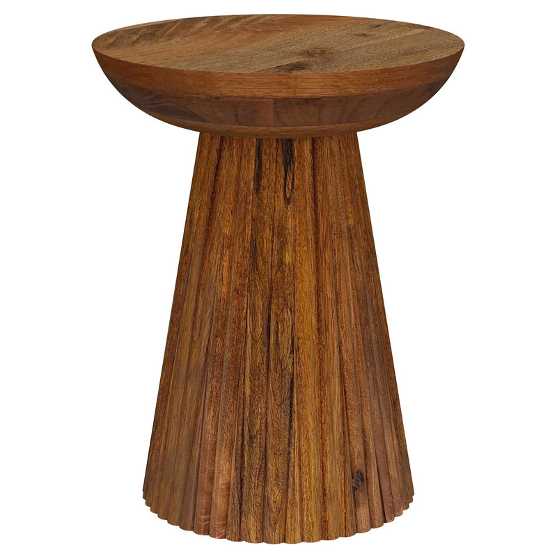 Mesa auxiliar redonda de madera maciza Aureo color miel silvestre