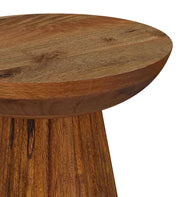 Mesa auxiliar redonda de madera maciza Aureo color miel silvestre
