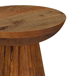 Mesa auxiliar redonda de madera maciza Aureo color miel silvestre