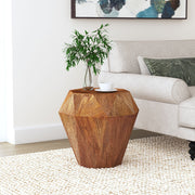 Mesa auxiliar octogonal Jacinto de madera maciza de mango gris