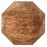 Mesa auxiliar octogonal Jacinto de madera maciza de mango gris