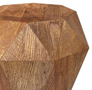 Mesa auxiliar octogonal Jacinto de madera maciza de mango gris