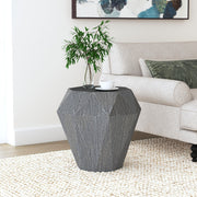 Mesa auxiliar octogonal Jacinto de madera maciza de mango gris
