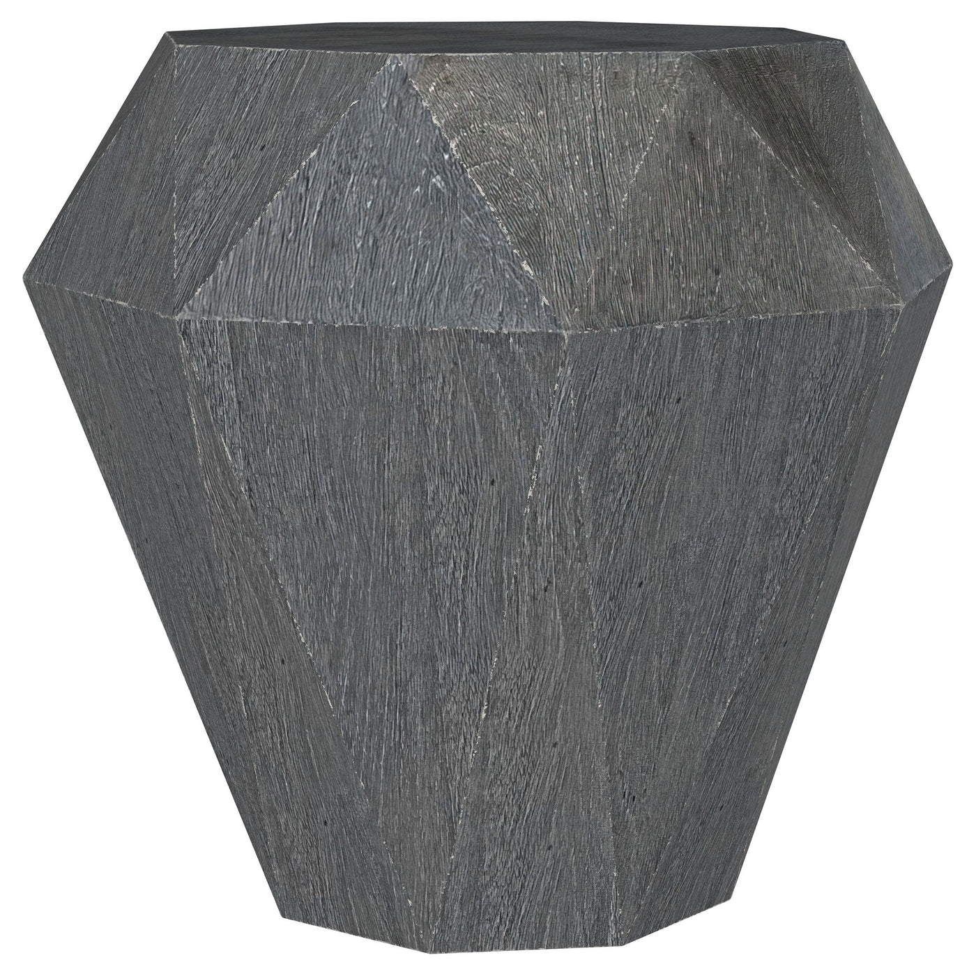 Mesa auxiliar octogonal Jacinto de madera maciza de mango gris