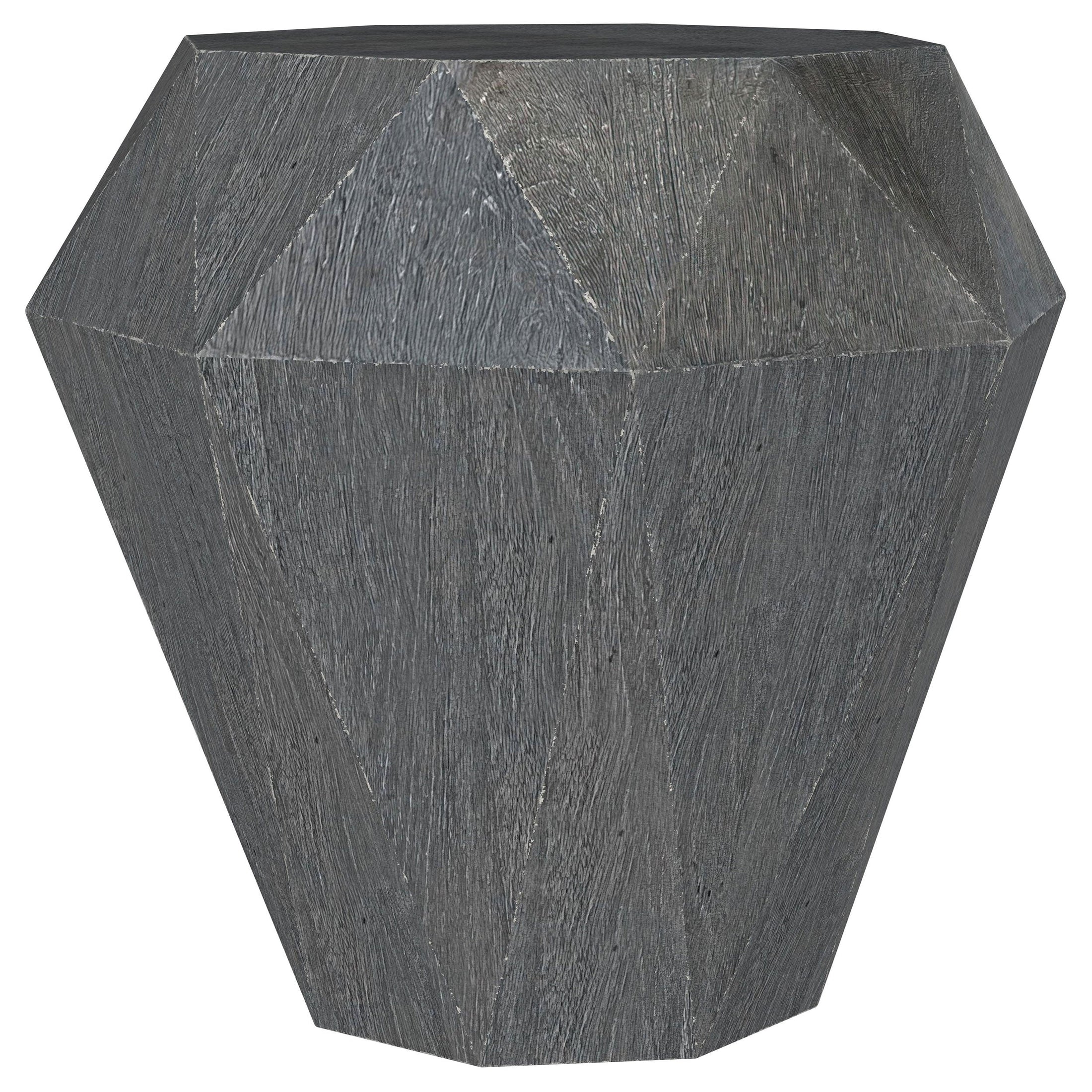 Mesa auxiliar octogonal Jacinto de madera maciza de mango gris