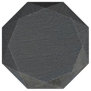 Mesa auxiliar octogonal Jacinto de madera maciza de mango gris