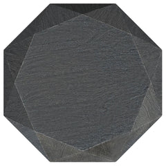 Mesa auxiliar octogonal Jacinto de madera maciza de mango gris