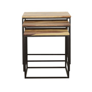 Belcourt Square Nesting Tables Natural and Black