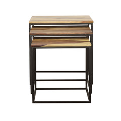 Belcourt Square Nesting Tables Natural and Black