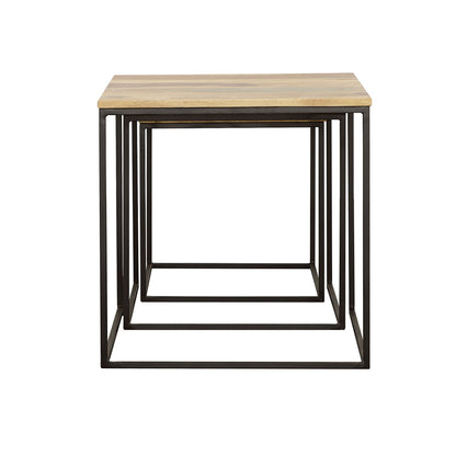 Belcourt Square Nesting Tables Natural and Black