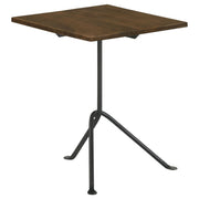 Mesa auxiliar decorativa con tapa de madera cuadrada Heitor, color marrón oscuro